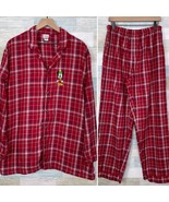 Disney Store Mickey Mouse Flannel Pajama Set Red Plaid Christmas Mens Large - £41.50 GBP