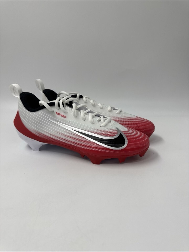 Nike Vapor Speed 3 White/Red Black Football Cleats FB3303-102 Mens Size 8 - $99.99