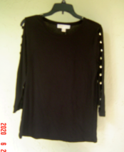 Nwt Michael Kors Black Cut Sleeves Studded Cotton Top Tunic Size M $88 - $55.17