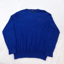 Polo Ralph Lauren Sweater Mens XL Blue Pullover Preppy Pony Pima Cotton Casual - £18.89 GBP