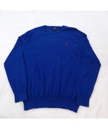 Polo Ralph Lauren Sweater Mens XL Blue Pullover Preppy Pony Pima Cotton ... - £17.66 GBP