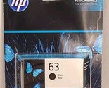GENUINE SEALED HP 63 BLACK INK CARTRIDGE (RETAIL PKG)  Exp.  01/2024 - $19.79