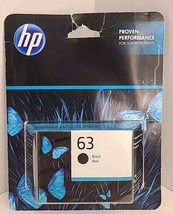 GENUINE SEALED HP 63 BLACK INK CARTRIDGE (RETAIL PKG)  Exp.  01/2024 - $19.79