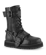 FINAL SALE DEMONIA VAL220/BVL Men Unisex  Platform Combat Calf Black Boots 7 - $126.95