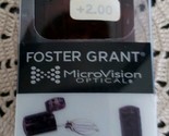 Foster Grant~Folding Micro Vision Reading Glasses~Gold Frame~ +2.00 Stre... - $22.44