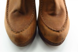 Michael Kors Boot Sz 9.5 M Short Boots Almond Toe Brown Leather Women - £19.72 GBP
