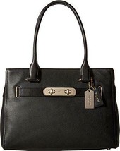 Coach 36488 Swagger Carryall Satchel in Polished Pebbled Leather in Black - £217.10 GBP