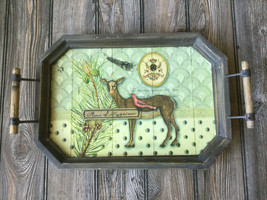 Williamsburg Creative Co-op Wooden Metal Serving Tray Wall Decor (Torn paper) - £7.50 GBP