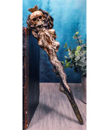 Ebros Necromancer Skulls Cosplay Wand 9.5&quot; Tall Accessory Fantasy Decor - £11.84 GBP
