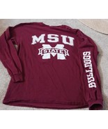 MSU long sleeve maroon t-shirt size M Gently Worn MISSISSIPPI STATE UNIV... - £10.87 GBP