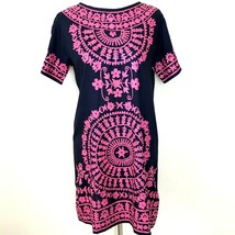 New Buckhead Betties Dress Small Womens Navy Blue Pink Print Dress Short... - $442.69 MXN