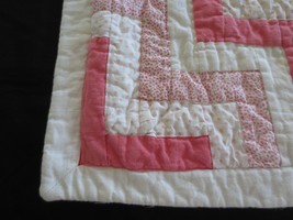 Chaps Pink & White Patchwork Cotton Buttoned Pillow Sham - 27-1/2" X 22-1/2" - $9.00
