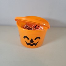 Halloween Pumpkin Bucket Orange Pail With Stickers 2022 McDonalds Happy ... - £7.16 GBP