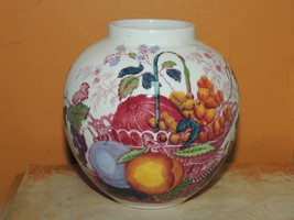 Masons Ironstone China Jar n/lid 4.5&quot; Fruit Basket Pattern C4818 England Antique - £24.87 GBP