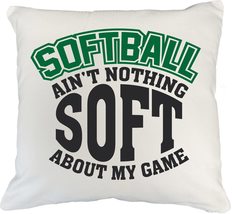 Ain&#39;t Nothing Soft About My Game Tough Sports Pillow Cover For Athlete, Trainer, - £19.93 GBP+