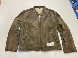 Giorgio Vintage Brown Leather Motorcycle Jacket Armpit/armpit 24&quot; (mc894) - £52.77 GBP