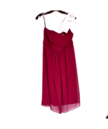 Bill Levkoff Cocktail Brides Maid Dress Strapless Size 10 Chiffon Wine - $957.62 MXN