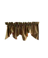 Set of 2 Homemade Valances Green Pink Orange Scalloped Lined 88&quot; X 19.5&quot; - £22.68 GBP