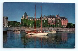 Postcard Sail Boats Ships Harbor C.P.R. Empress Hotel Victoria B.C. Canada - £4.69 GBP
