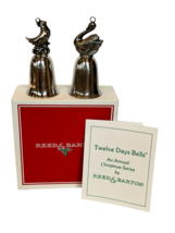 Reed Barton Silver Christmas Bells Ornament Box Noel 12 Days Partridge Swans vtg - $39.55