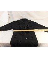 Women&#39;s Jofeld Black Wool Nylon Blend Trench Coat Built In Scarf Medium ... - £22.82 GBP
