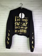 Harry Potter I Solemnly Swear Cropped Hoodie Black Gold Women&#39;s Plus Size 2 2X - £29.99 GBP