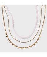 Universal Thread™ Seadbead Station Necklace Set 3pc Gold - $197.70 MXN