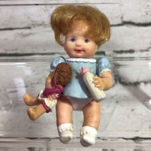 Vintage 1987 Bandai Tiny Blessings Sarah Baby Doll Figure With Toy And Bottle - £9.49 GBP