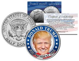 DONALD TRUMP FOR PRESIDENT 2016 Colorized JFK Half Dollar U.S. Coin CAMP... - $12.95