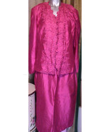 Karen Miller  New York 3Pcs Formal Skirt Suit Hot Pink Size 15-16 - $69.95