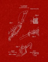 Artificial Hand Patent Print - Burgundy Red - $7.95+