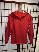 Athleta Women’s Size M Red Seamed Half Zip Hoodie Sweater - £10.69 GBP