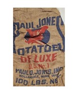 Vintage Paul D Jones Potatoes Double J Pride Of Brooklyn &amp; H/J Burlap Sa... - $1,104.01 MXN