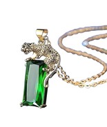 Grünes Glas Smaragd Typ mit Einem Gepunkteter Leopard - $703.52 MXN