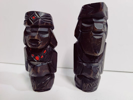 Hand Carved Wooden Sculpture Figurines Ainu Kokeshi Dolls 5&quot;-6” - £19.71 GBP