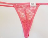 Rue 21 Women&#39;s T Back Thong Panties X-LARGE Pink Heart Rhinestone New - £10.03 GBP