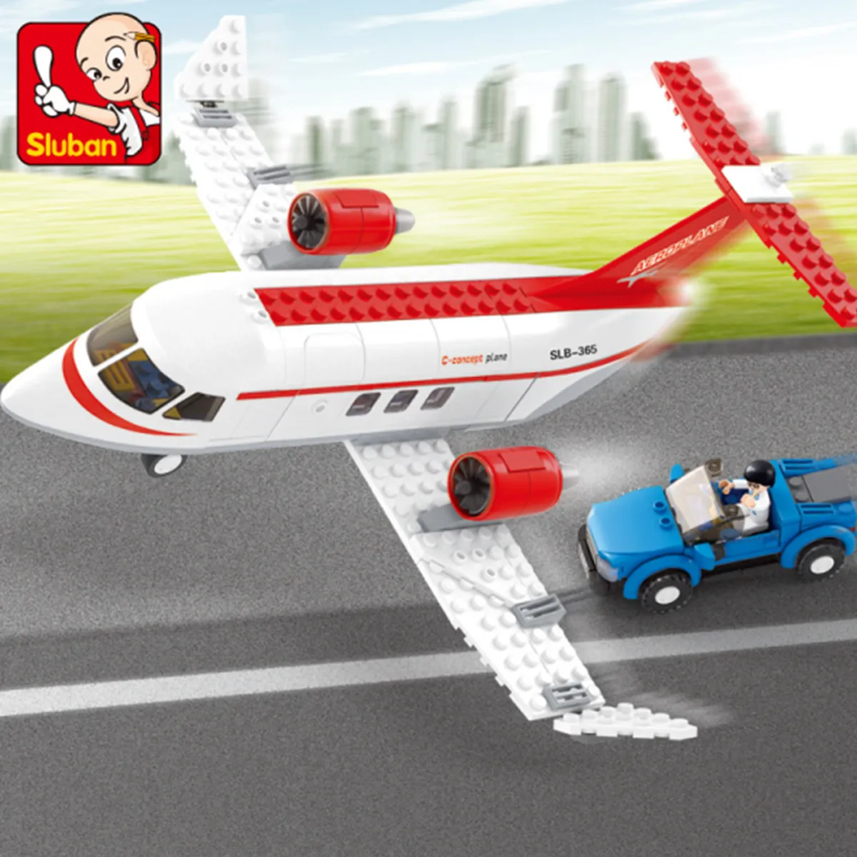 Sluban Building Block Toys Aviation Concept Plane 275PCS Bricks B0365 Compatbile - £25.63 GBP