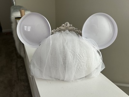 Disney Parks Minnie Mouse Ears Happily Ever After Wedding Bride Hat NEW image 2