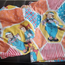 Vintage 1970s Raggedy Ann &amp; Andy Twin Flat And Fitted Sheets Set Colorful - £37.87 GBP