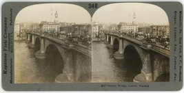 c1900&#39;s Real Photo Keystone Stereoview London Bridge in London England 348 - £7.46 GBP