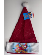 Paw Patrol Red Santa Hat with Pom Pom Ball Snowflake Imprint NWT - $18.04 CAD