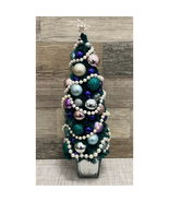 Ceramic Snowman Bottle Brush Christmas Tree Centerpiece Decorated w/ Orn... - $33.85