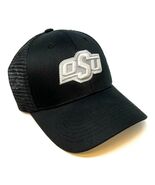 OKLAHOMA STATE UNIVERSITY COWBOYS BLACK MESH TRUCKER ADJUSTABLE SNAPBACK... - €10,50 EUR