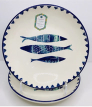 PAPART SERAMIK Ceramic Fish Nautical 9&quot;Pasta Salad Soup Serving Bowls Po... - £29.02 GBP