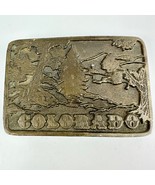 Vintage 1975 Colorado Belt Buckle Brass #295 - 3 3/8&quot; Wide - £9.47 GBP