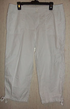 Excellent Womens G.H. Bass White Cotton Capris / Cropped Pants Size 14 - £20.09 GBP