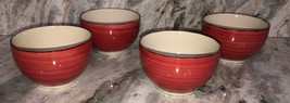 SET Of 4 ROYAL NORFOLK RED Striped CEREAL/BOWL-Micro/Dishwasher Safe-NEW - $59.28