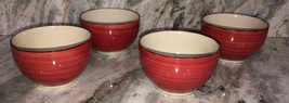 SET Of 4 ROYAL NORFOLK RED Striped CEREAL/BOWL-Micro/Dishwasher Safe-NEW - £47.38 GBP