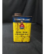 Old SHERWIN-WILLIAMS Cover The Earth LINSEED OIL 1 Pint Advertising CAN ... - $16.28
