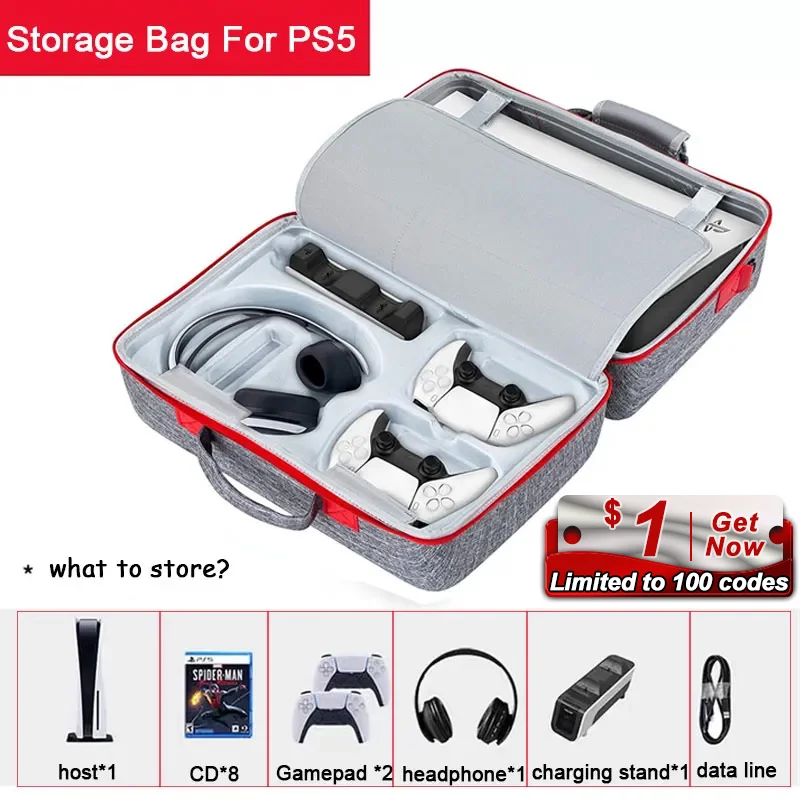 Carrying Case For PS5 Bag Gamepad Console Controller Headphone Protective Travel - £38.52 GBP+